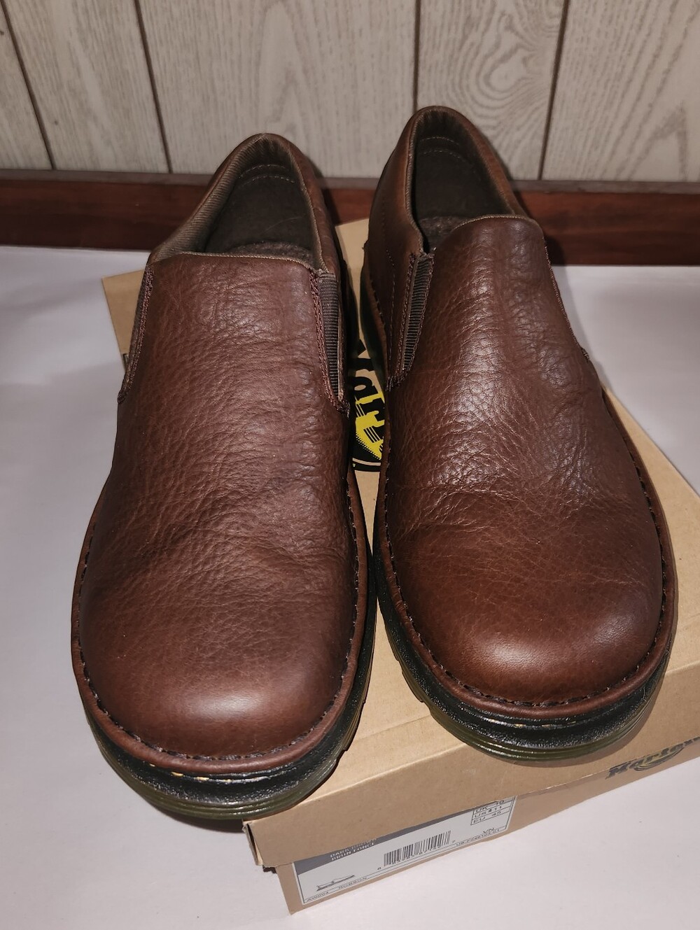 Dr. Martens Boyle Grizzly Leather Slip On Shoes